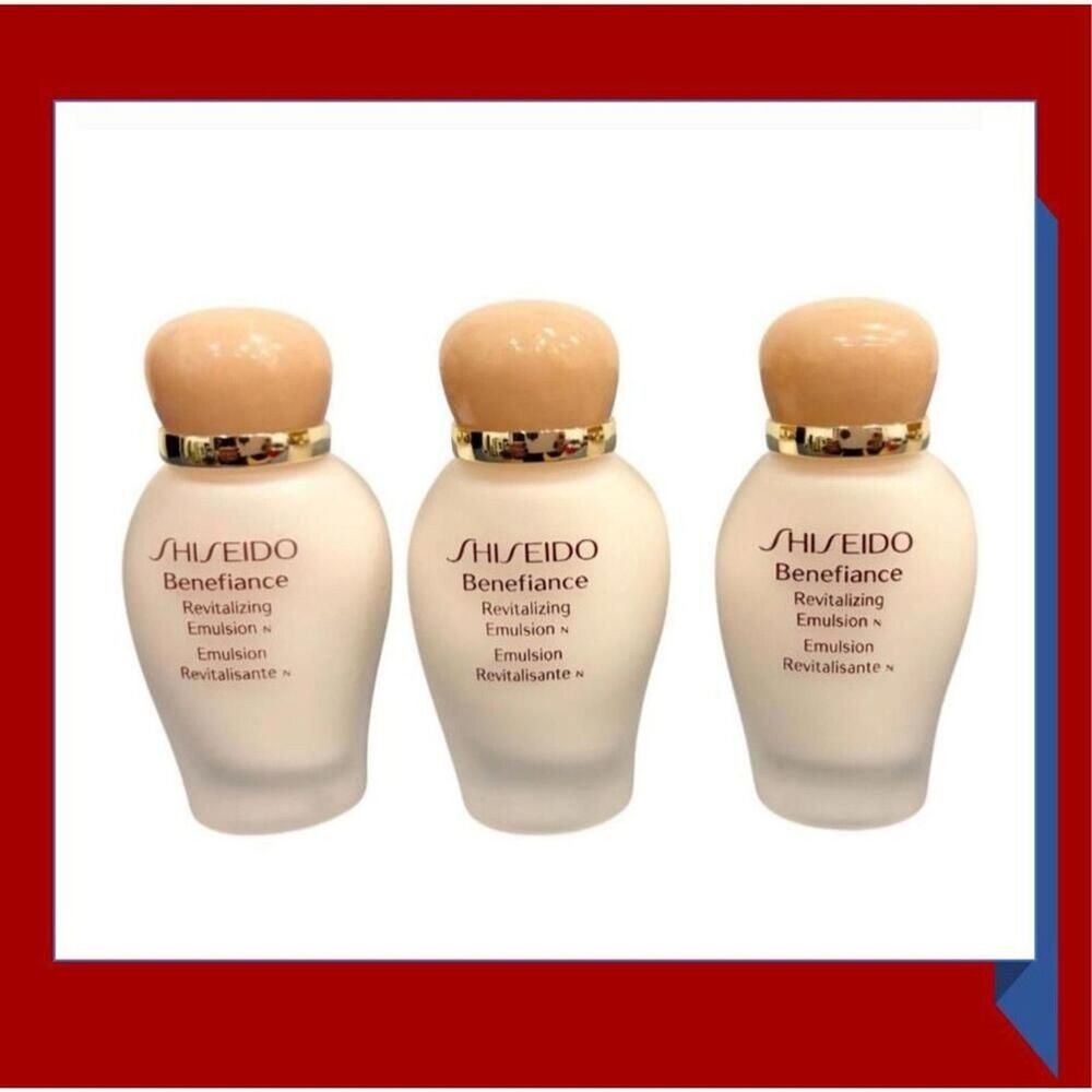3x Shiseido Benefiance Revitalizing Emulsion 0.5 oz./15 ml New No Box